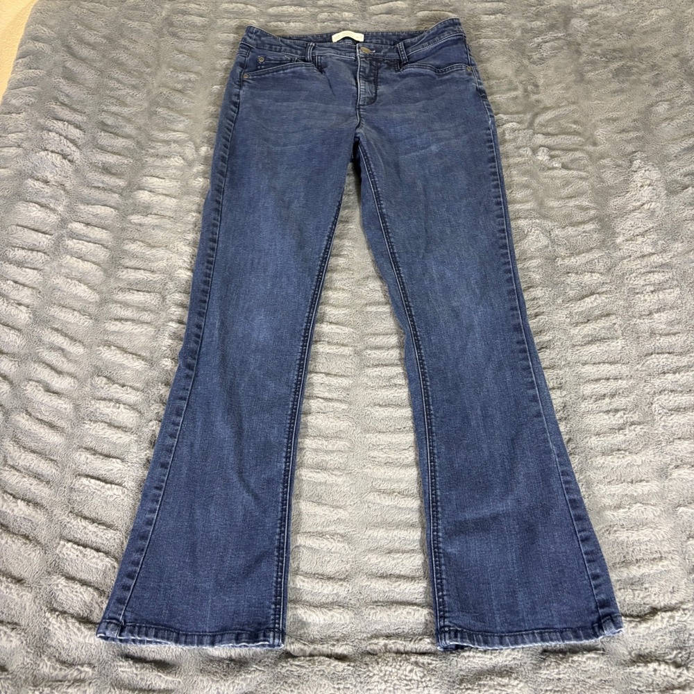 J. Jill Smooth-Fit Barely Boot Cut Jeans Size 8 Medium Wash Stretch Denim AR885